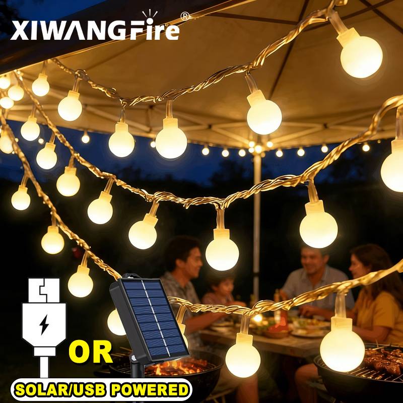 Power Outdoor - ไฟประดับโซลาร์เซลล์/USB/แบตเตอรี่ 3-10 เมตร, ไฟ LED ลูกบอลทรงกลม,