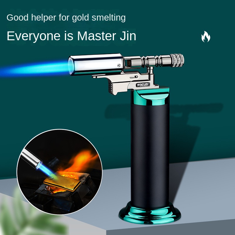 Quality Outdoor Power - ที่มีประสิทธิภาพWindproof Blue Flame Jetไฟฉายแก๊สกลางแจ้งซิการ์บาร์บีคิวครัวทําอาหารบิวเทนRefillableปืนเชื่อมโลหะ