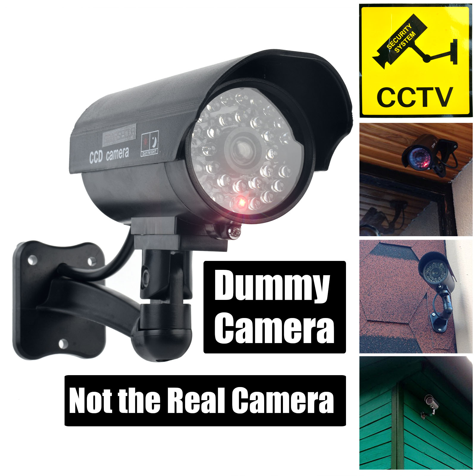 Power Outdoor - Smarsecur ปลอมกล้อง Dummy กันน้ํากล้องวงจรปิด CCTV กล้องกระพริบไฟ