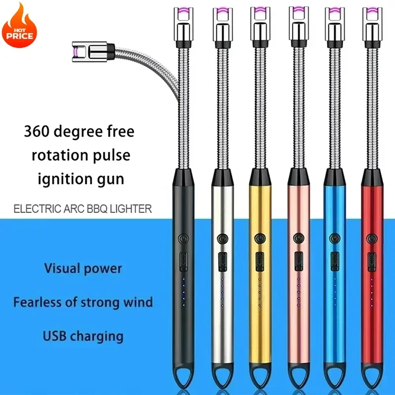 Outdoor Power Heater - 360 ° ห้องครัวกลางแจ้ง C-Type ชาร์จแบบพกพาอิเล็กทรอนิกส์ไฟแช็กความปลอดภัยล็อคเทียนแก๊สเตาควันอุปกรณ์เสริม 2025