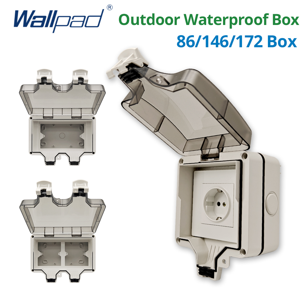 Outdoor Power Box Cover - Wallpad IP66 กันฝุ่นกันน้ํากลางแจ้งสําหรับสวิตช์ผนังและซ็อกเก็ตด้านนอกสําหรับ Home Garden 86