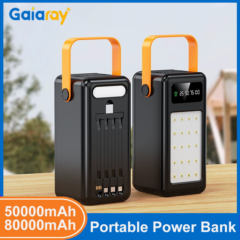 Outdoor Power Bank - แบตเตอรี่สำรองพกพา 50000mAh 80000mAh ชาร์จเร็ว แบตเตอรี่สำรองสำหรับกิจกรรมกลางแจ้ง แคมป์ปิ้ง