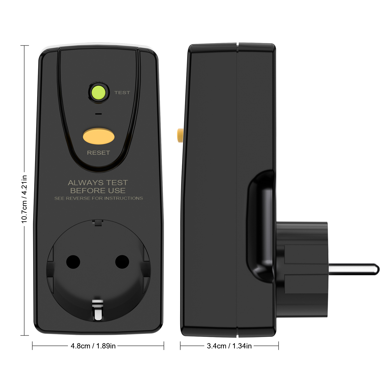 Outdoor Power Outlet - 16A ปลั๊กป้องกันการรั่วไหล EU ปลั๊กป้องกันส่วนบุคคลพร้อม FI สวิทช์ความปลอดภัยในครัวเรือน