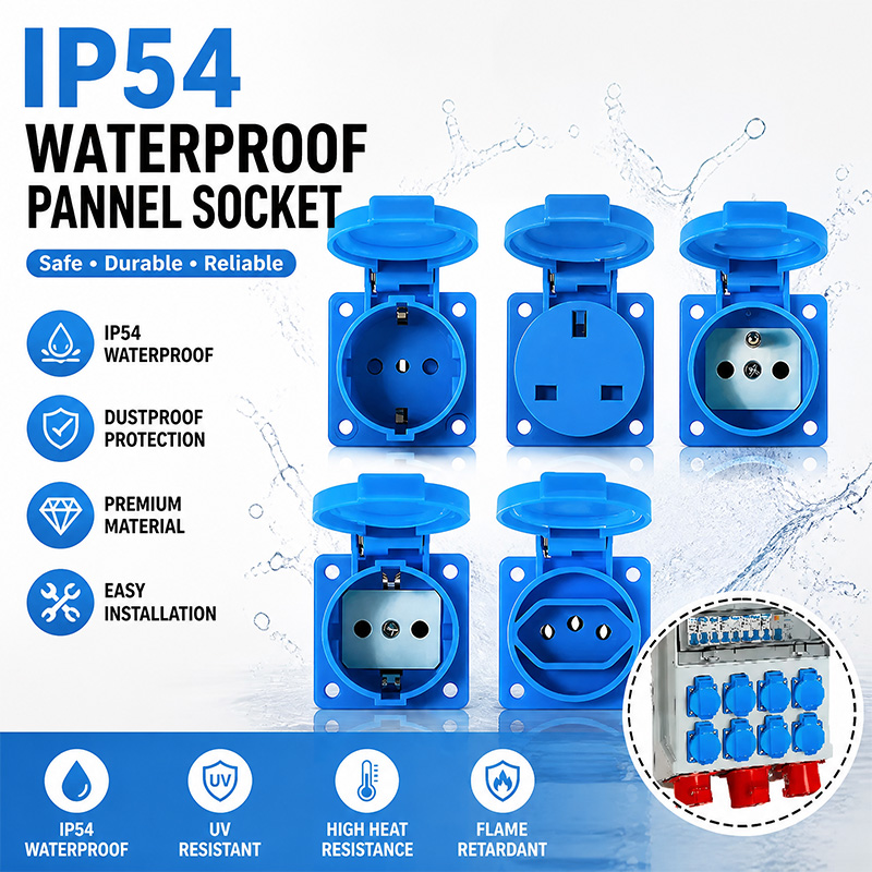 Outdoor Power Hub - IP54 16A ปลั๊กไฟอุตสาหกรรมแบบกันน้ำ ปลั๊กไฟติดผนัง ปลั๊กไฟอเนกประสงค์ EU