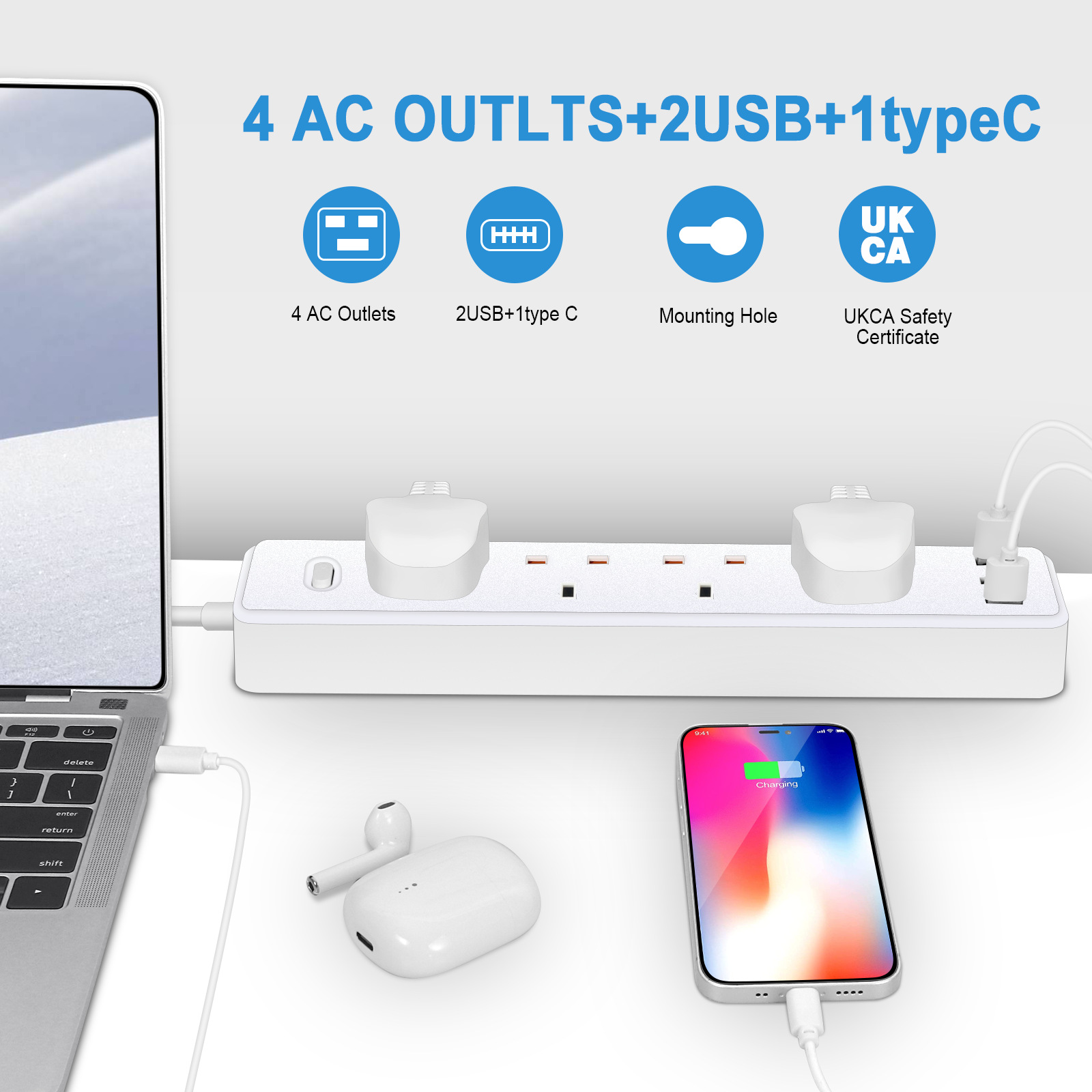 Power Strip ซ็อกเก็ตไฟฟ้า UK ข - Outdoor Power Outlet บทวิจารณ์และราคา
