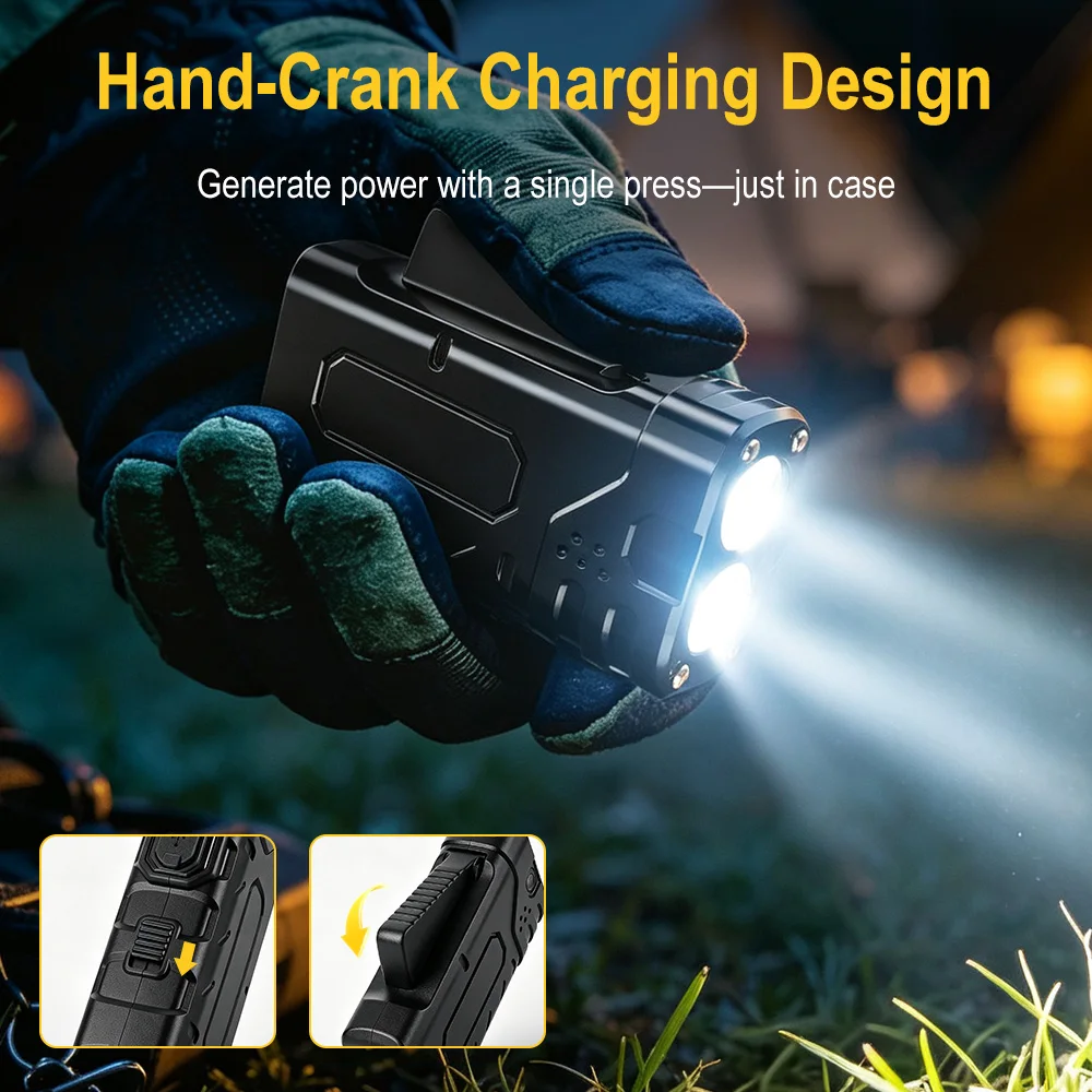 BORUIiT ไฟฉาย LED แบบหมุนมือ E - Outdoor Power For Camping บทวิจารณ์และราคา