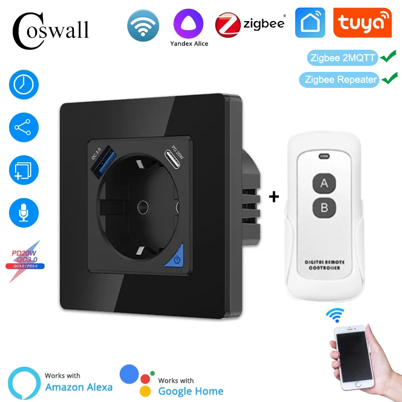 Coswall อลิซแก้วอลิซผึ้ง ZigBe - Outdoor Power Outlet บทวิจารณ์และราคา
