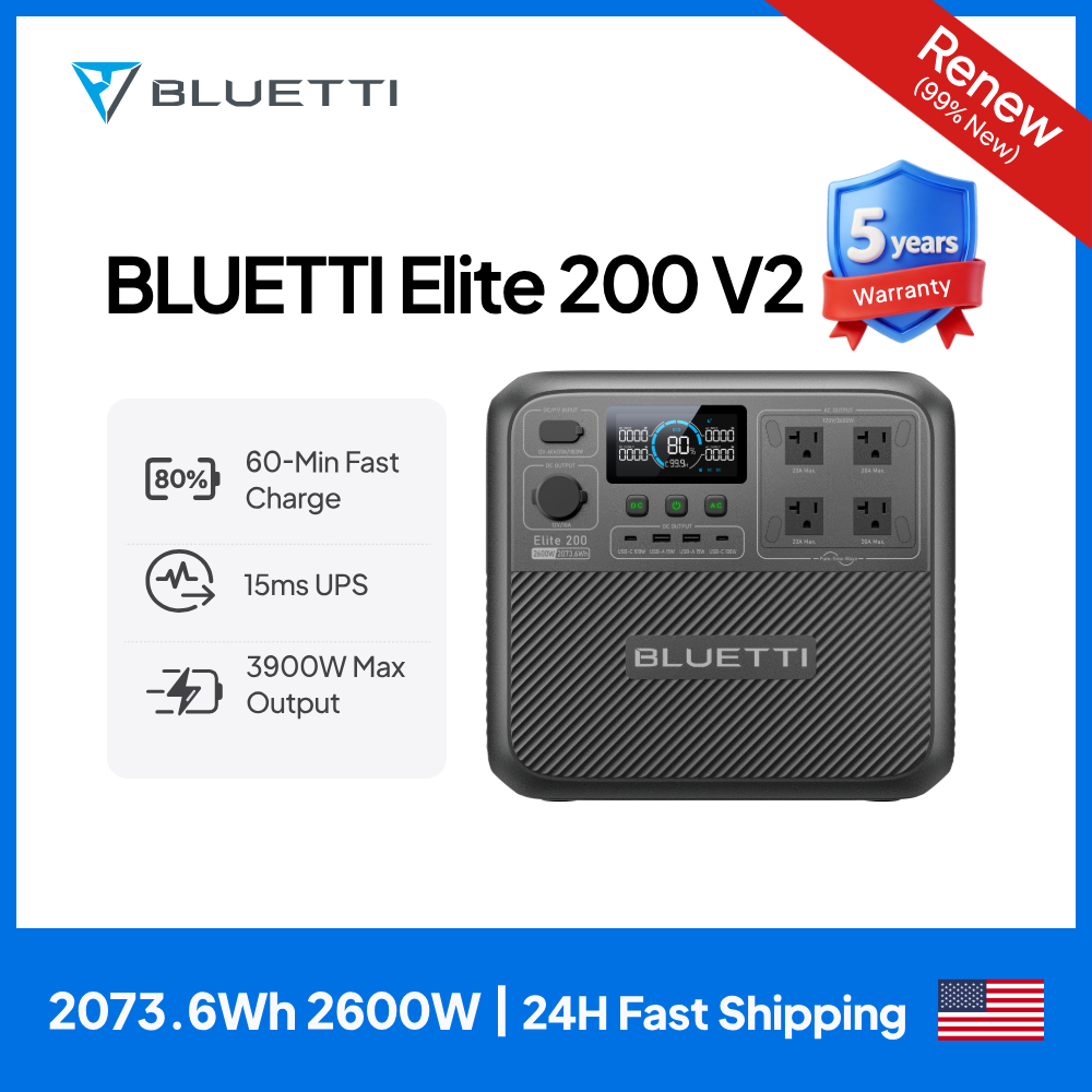 【รีนิว】BLUETTI Elite 200 V2 สถ - Outdoor Power Bank บทวิจารณ์และราคา